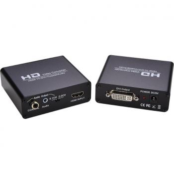 HDMI a DVI Converter con Audio Auxiliar y Conector Coaxial