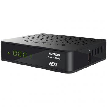 EDISION Proton T265 LED DVB-T2 HD H.265 HEVC Full HD Hybrid FTA Receiver HDTV DVB-T2/DVB-C mit Display, HDMI, SCART, S/PDIF und USB 2.0 Ansch