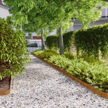 Bordure de jardin en acier corten 10 pcs 10x103 cm flexible