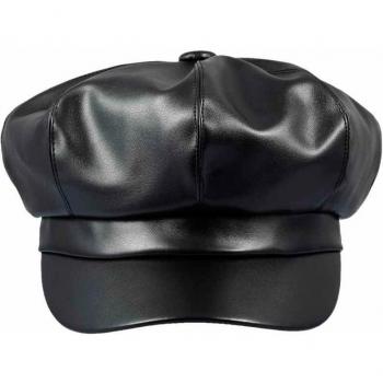 Women's PU Leather Painter Cap