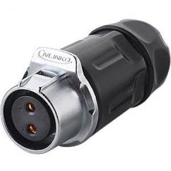 Conector hembra industrial 20P202 con 2 clavijas de power
