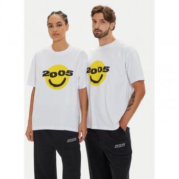 2005 Weißes Smiley‑Top Unisex – reguläre Passform