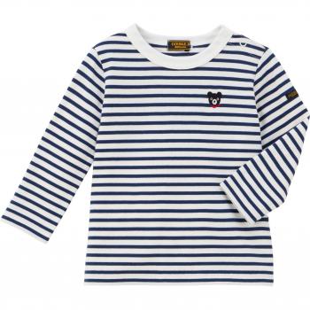Miki House “Double B” Rayado Navy y Blanco – Camiseta de Manga Larga para Niños