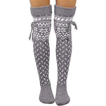 Medias largas de lana casual para el invierno