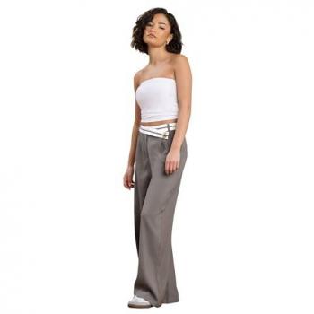 Pantalon Large à Taille Contrastée PixieGirl Petite