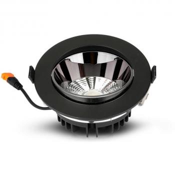 Reflector LED Empotrable 20W COB Negro 6400K
