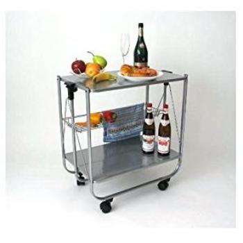 Küchenwagen Grau – Home Living, rostfreies Stahlgestell