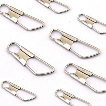 50pcs Stainless Steel Safety Snaps Fishing Connector Clips Size 00# to 6#