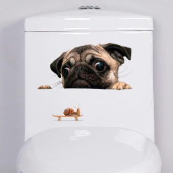 Autocollants mignons chien pour toilette