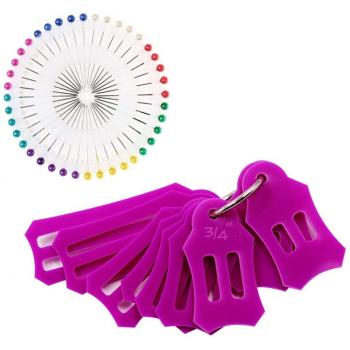 10Pcs Fabric Bias Tape Maker with 40 Quilting Pins and Storage Organizer