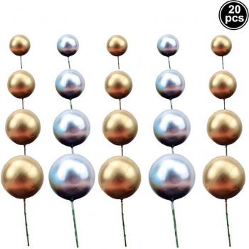 20-Piece Golden Decorative Cake Balls