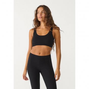 Top Nero XS di Stradivarius con Cucitura a Vista Negativa