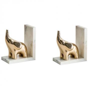 Gold Marble Kotezi Bookends from Beliani