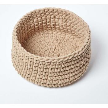 Linen Round Storage Basket (Knitted Cotton, Diameter: 37 cm, Height: 21 cm