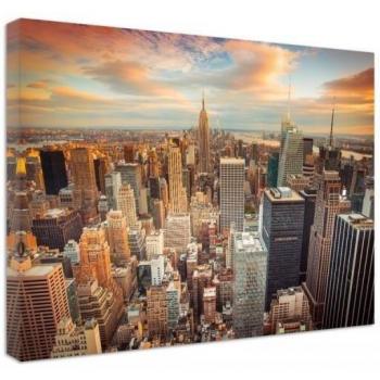 Cuadro Decorativo Nueva York 60x40 Naranja
