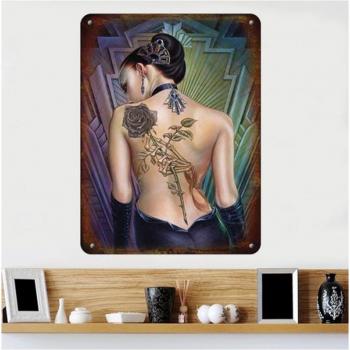Plaque Lily Retro – Rose des Folies 40×30 cm