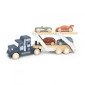 Proludis Trasportatore di Auto Speedy Monkey con 4 Auto in Legno FSC