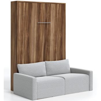 Cama Murphy con Sofá de Diseño en Nogal