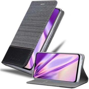 Funda de Cuero OnePlus 6T Gris Negro con Cierre Magnético