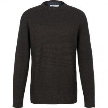 Maglione Pullover Tom Tailor Antracite con Collo R-Neck