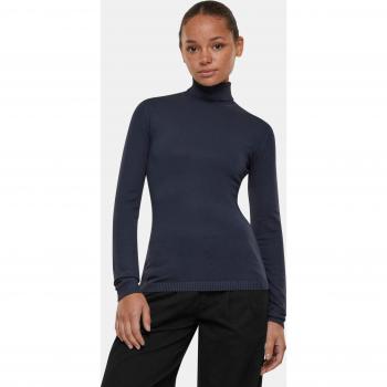 Pull col roulé en laine bleue marine femme 2XL