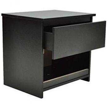 VidaXL Notte Armadietto con 1 Cassetto, Nero, 2 Pz