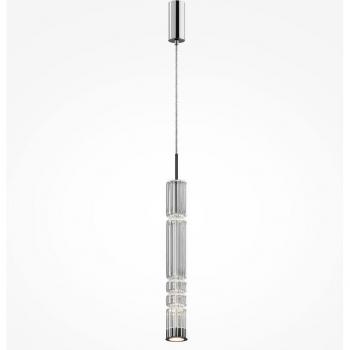 Luminaire suspendu Ordo en chrome et verre