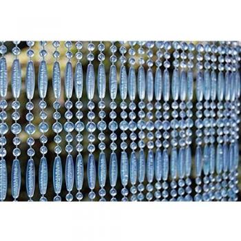 Perlenvorhang CASA FREJUS 3, 90 x 210 cm, hellblau, Ösen, transparent