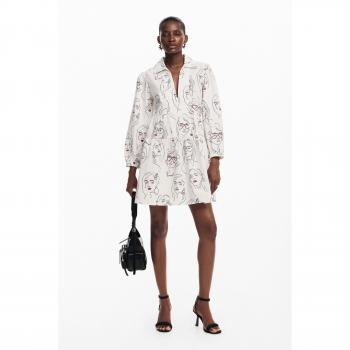 Robe courte Desigual VEST LOUISVILLE blanche EU XL