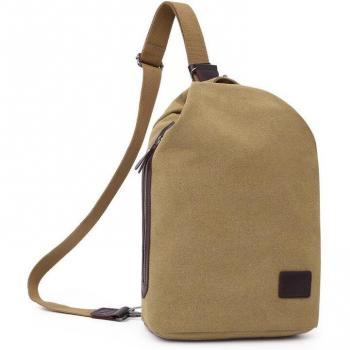 Mochila de pecho para hombres, morral escolar antirrobo en color negro y caqui
