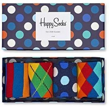 Happy Socks Men's Mix Gift Box Socks, Navy Blue, Size 7-10 (Pack of 4)