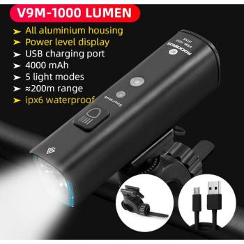ROCKBROS Waterproof Bicycle Headlight 1000 Lumen