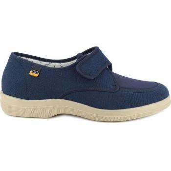Zapatilla Doctor Cutillas 21300 – Lona Beig con Pala Elástica y Velcro para Caballero
