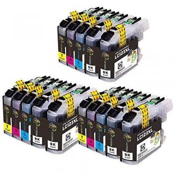 GLEGLE LC123XL Cartucho de Tinta Brother 15 Multipack Reemplazo para LC123 Compatible con Brother J552DW