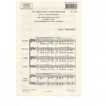 Messiaen O Sacrum Convivum Satb A Cappella