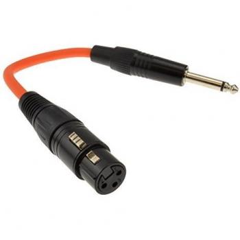 35mm Mono Jack to XLR 3 Pin Adapter Cable Orange 20cm