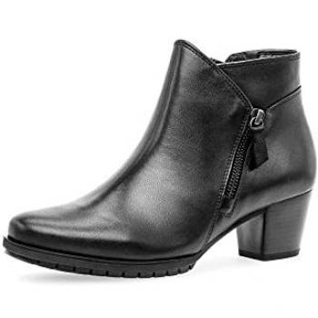 Ankleboots GABOR Palma Gr. 40, schwarz, Damen, Kalbsleder, unifarben, Schuhe, mit Zierreißverschluss an der Außenseite, G-Weite