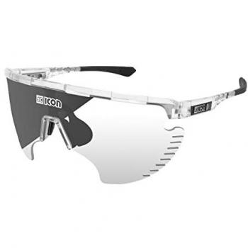 Lamon PrismEdge® Unisex Photochromic Sunglasses, Gloss Crystal Silver Mirror (Scicon SCNPP)
