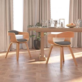 VidaXL Lot de 2 Chaises de Cuisine Intérieur Gris Clair