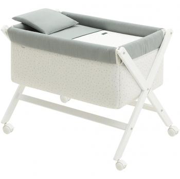 Culla in legno a forbice Magia Verde/Bianco 55x87x74 cm