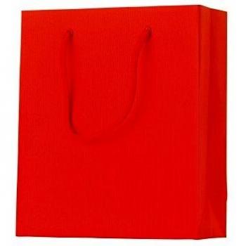 Stewo Designer Geschenktasche, Rillenprägung, rot, 18 x 8 x 21 cm