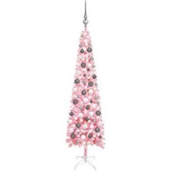 Prachtvoller Rosa LED‑Baum 120 cm – Kugeln inklusive