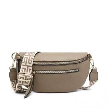 Jfy Tasseled Canvas Crossbody in Taupe