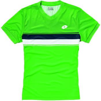 Men’s Lotto Court Tee – Bright Fluoro Green & Blue – Medium