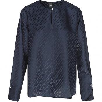 BOSS Seidenbluse Binalea Marine Größe 44