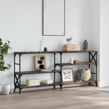 VidaXL Engineered Wood Console Table Smoked Oak 180x29x76.5 cm