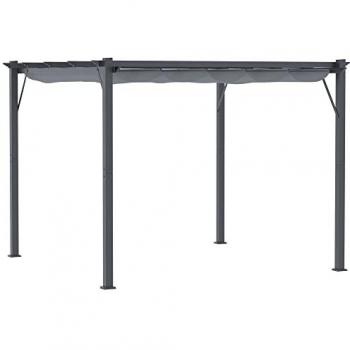 Gazebo de Aluminio con Techo Retráctil para Patio