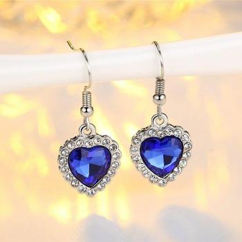 Joyas de Compromiso Corazón de Melocotón en Azul
