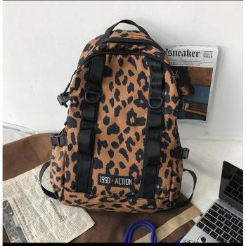 Bolsa de Viaje con Estampado de Leopardo Negro