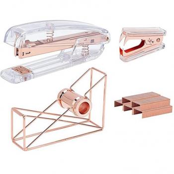 Office Essentials Kit: Tape Dispenser, Staple Remover, Brass Standard Staples 24/6